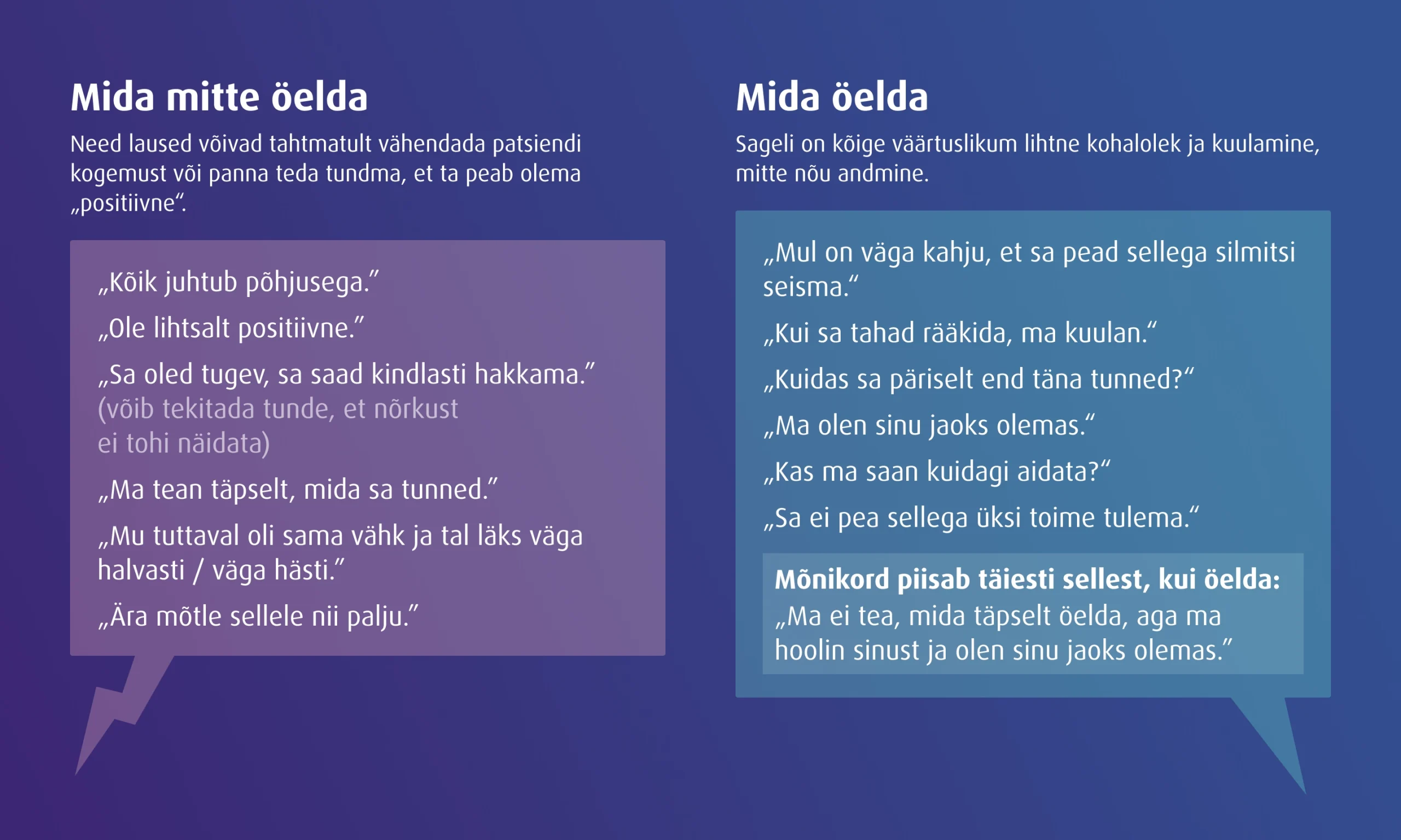 Kuidas vähipatsiendiga rääkida